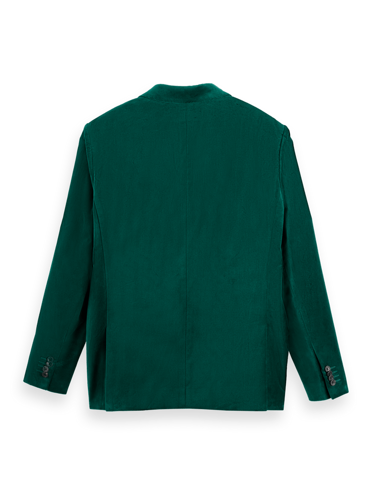 Double-Breasted Velvet Party Blazer