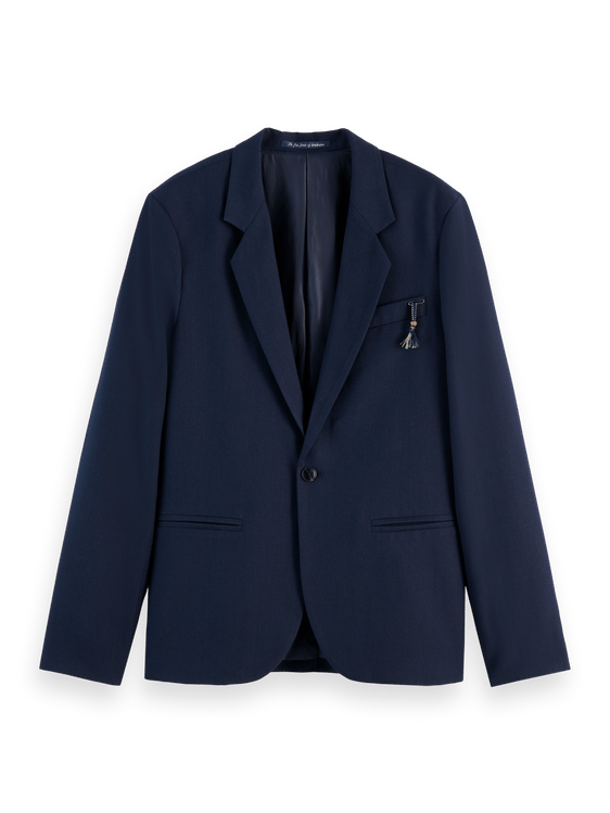 SCOTCH & SODA WOOL BLEND SINGLE sale BREASTED BLAZER 158332 Navy Blue Jacket