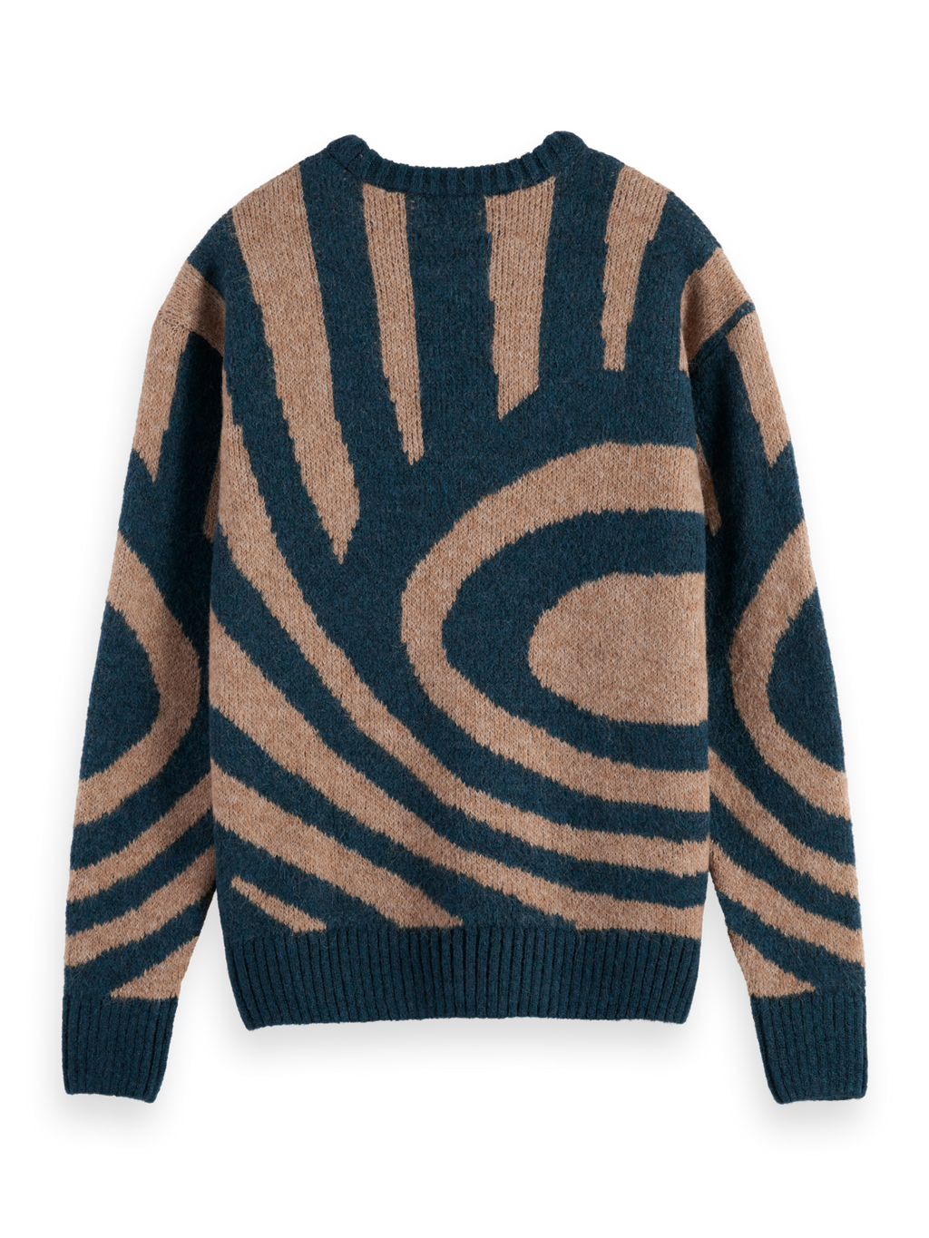Drop Shoulder Fuzzy Big Waves Sweater