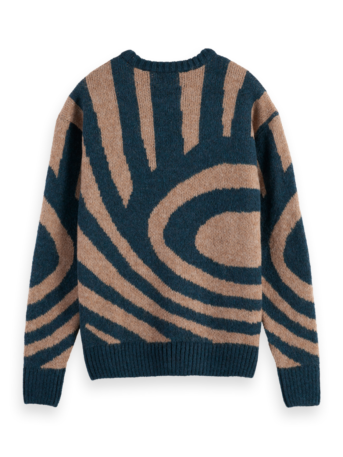 Drop Shoulder Fuzzy Big Waves Sweater