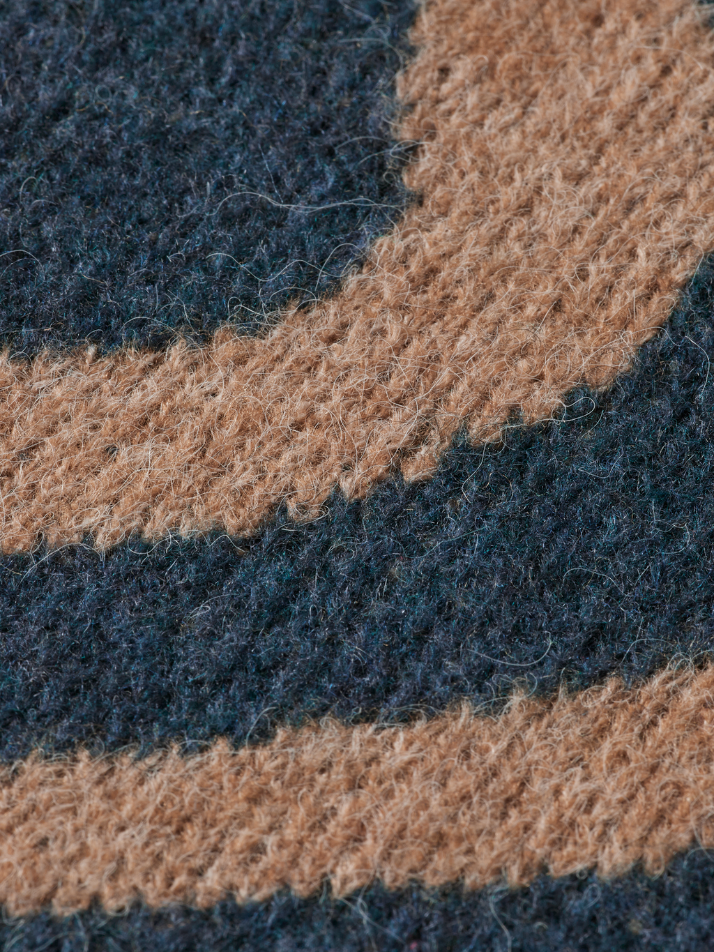 Drop Shoulder Fuzzy Big Waves Sweater