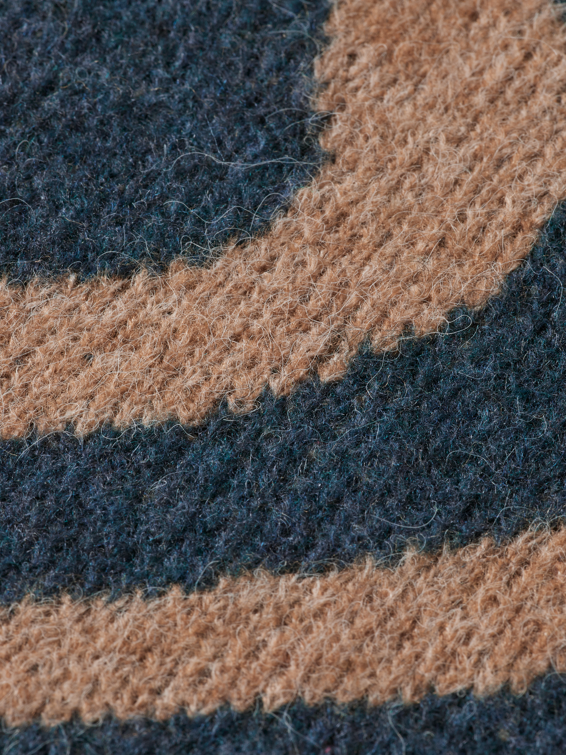 Drop Shoulder Fuzzy Big Waves Sweater