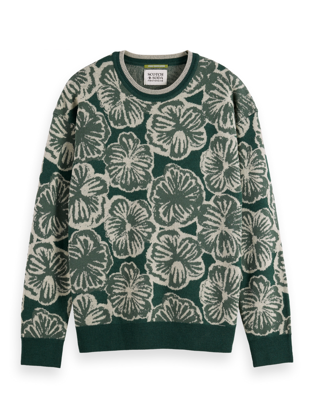 Drop Shoulder Jacquard Sweater