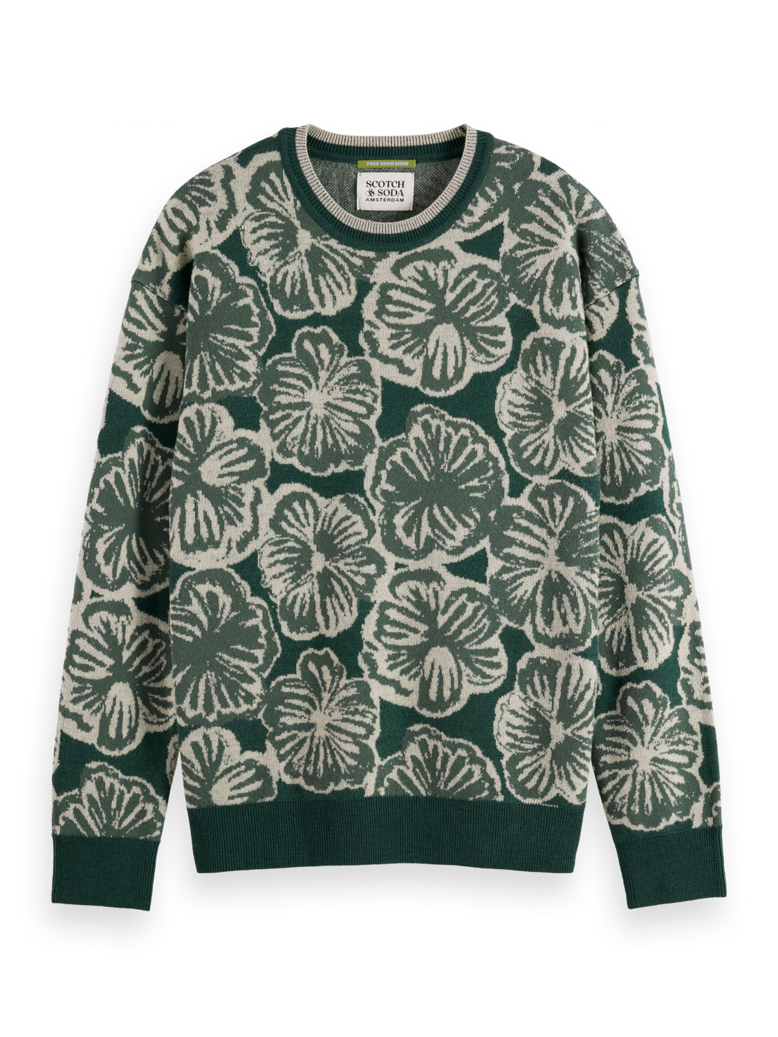 Drop Shoulder Jacquard Sweater