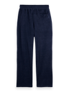 Printed Side-Panel Velour Relaxed Straight-Leg Track Pant