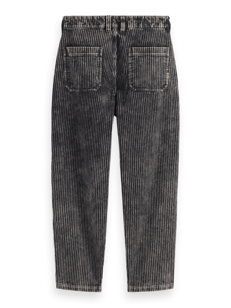 Loose Tapered Washed Corduroy Pleated Chino