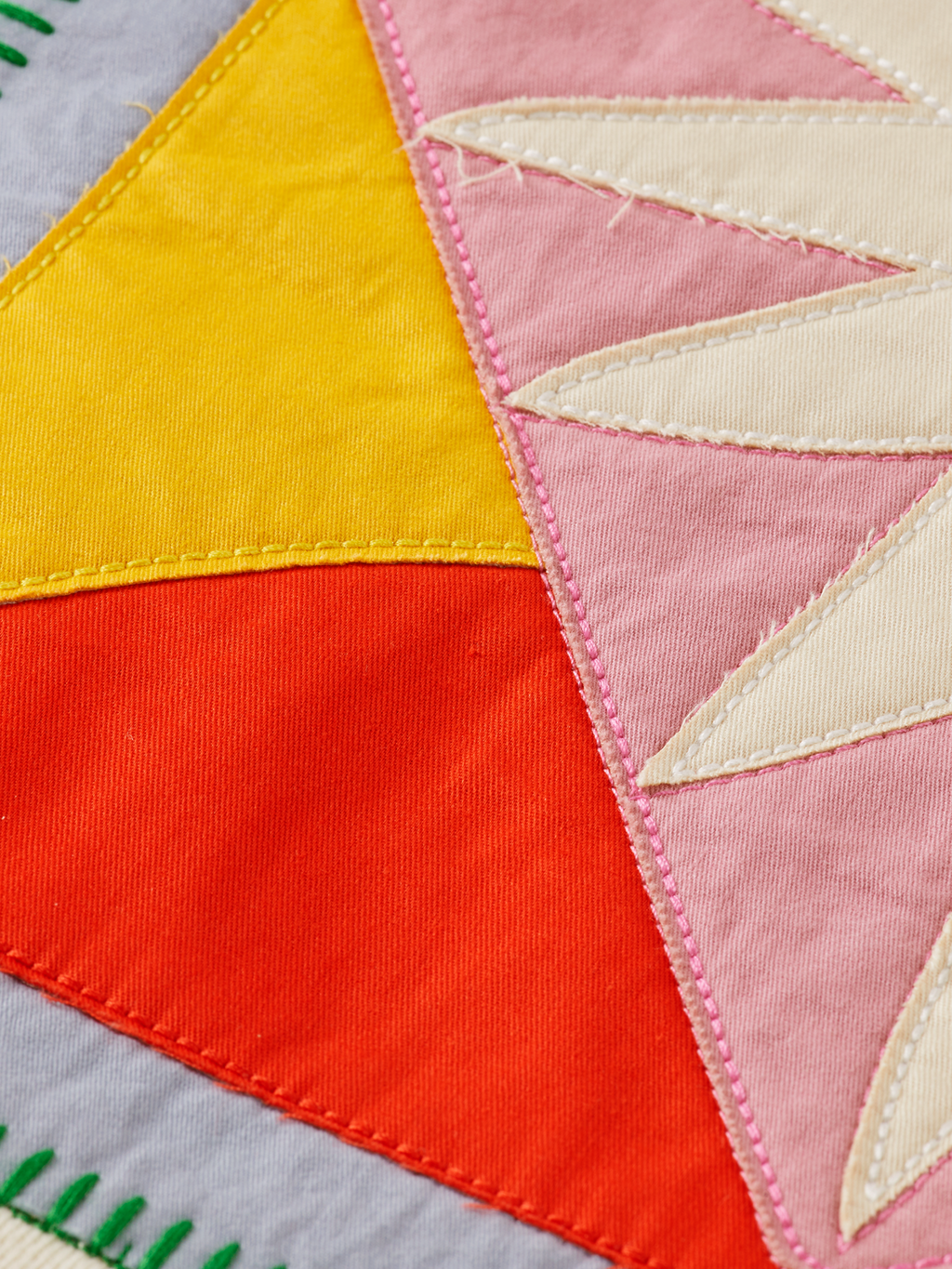 Patchwork Applique Artwork Relaxed Fit Hoodie