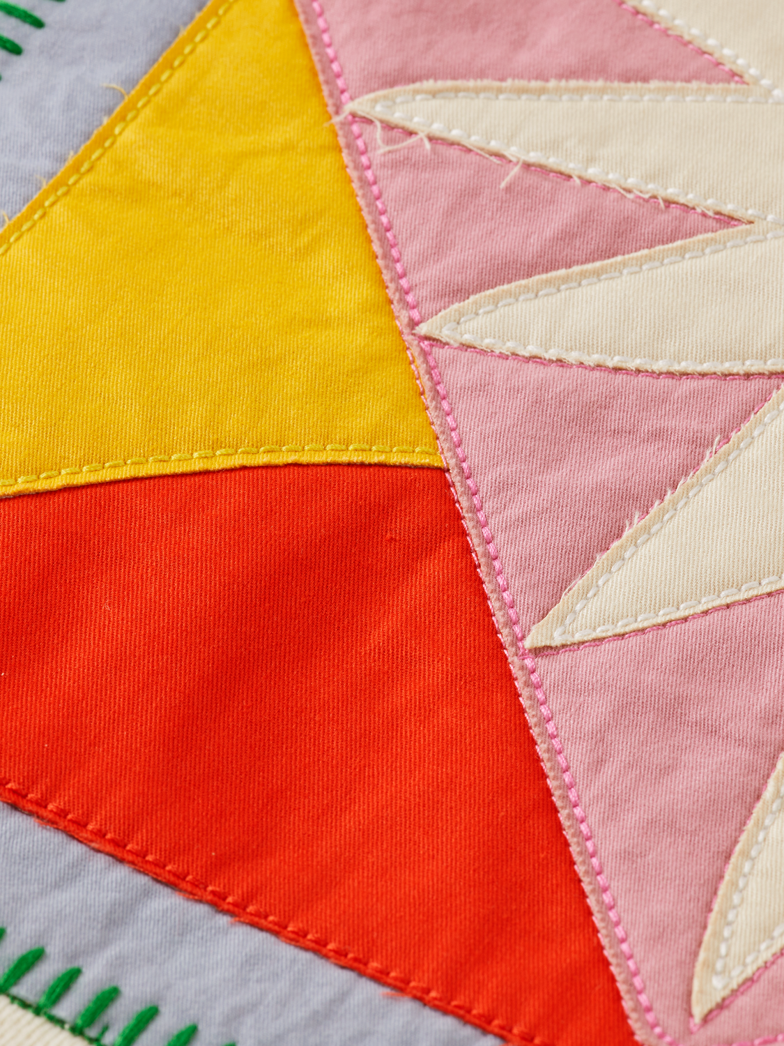 Patchwork Applique Artwork Relaxed Fit Hoodie