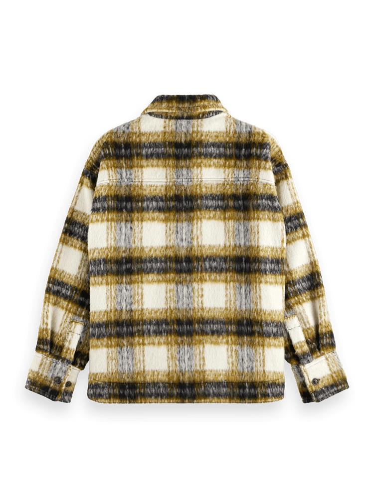 Brushed Check Wool Shirt Jacket