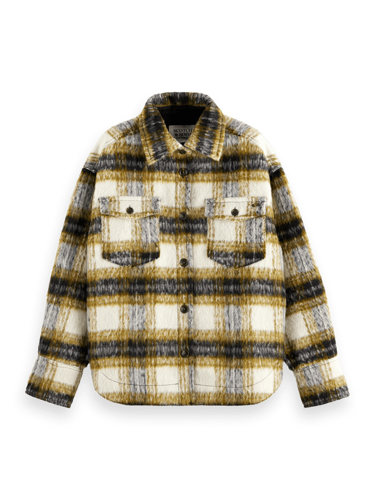 Brushed Check Wool Shirt Jacket