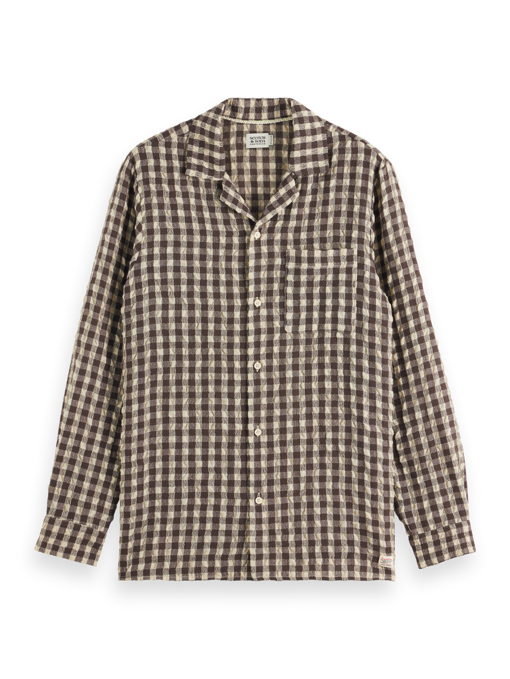 Relaxed-Fit Seersucker Wool-Blend Check Shirt