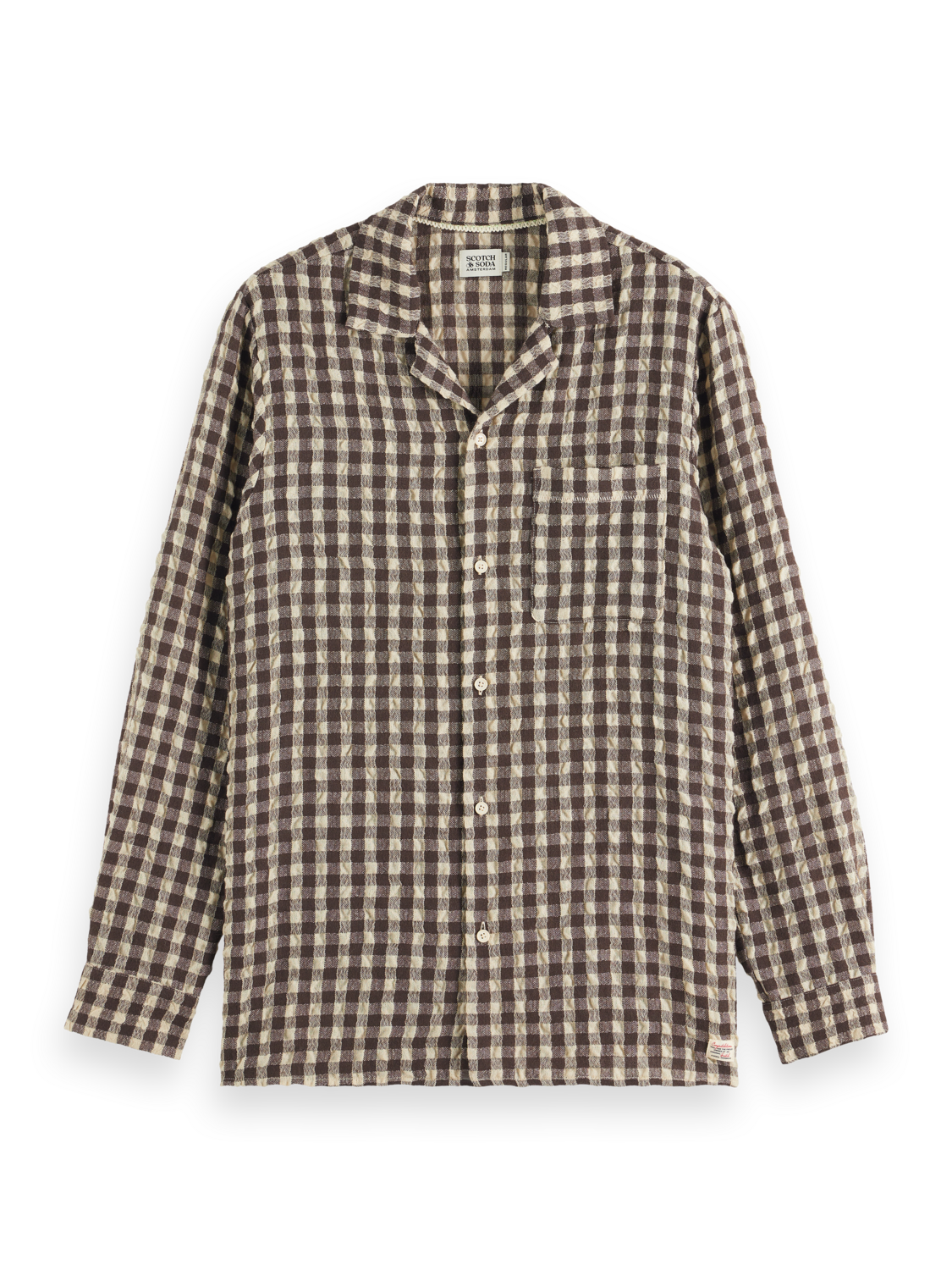 Relaxed-Fit Seersucker Wool-Blend Check Shirt
