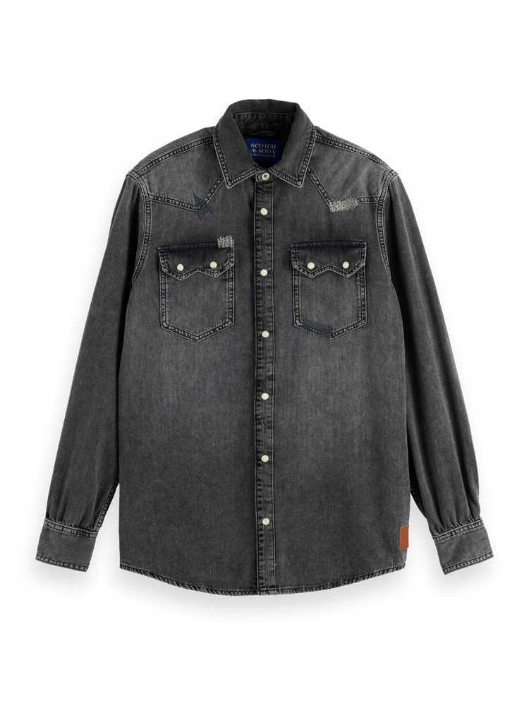 Scotch & Soda x Joe Jonas Western Denim Shirt | Vintage Black