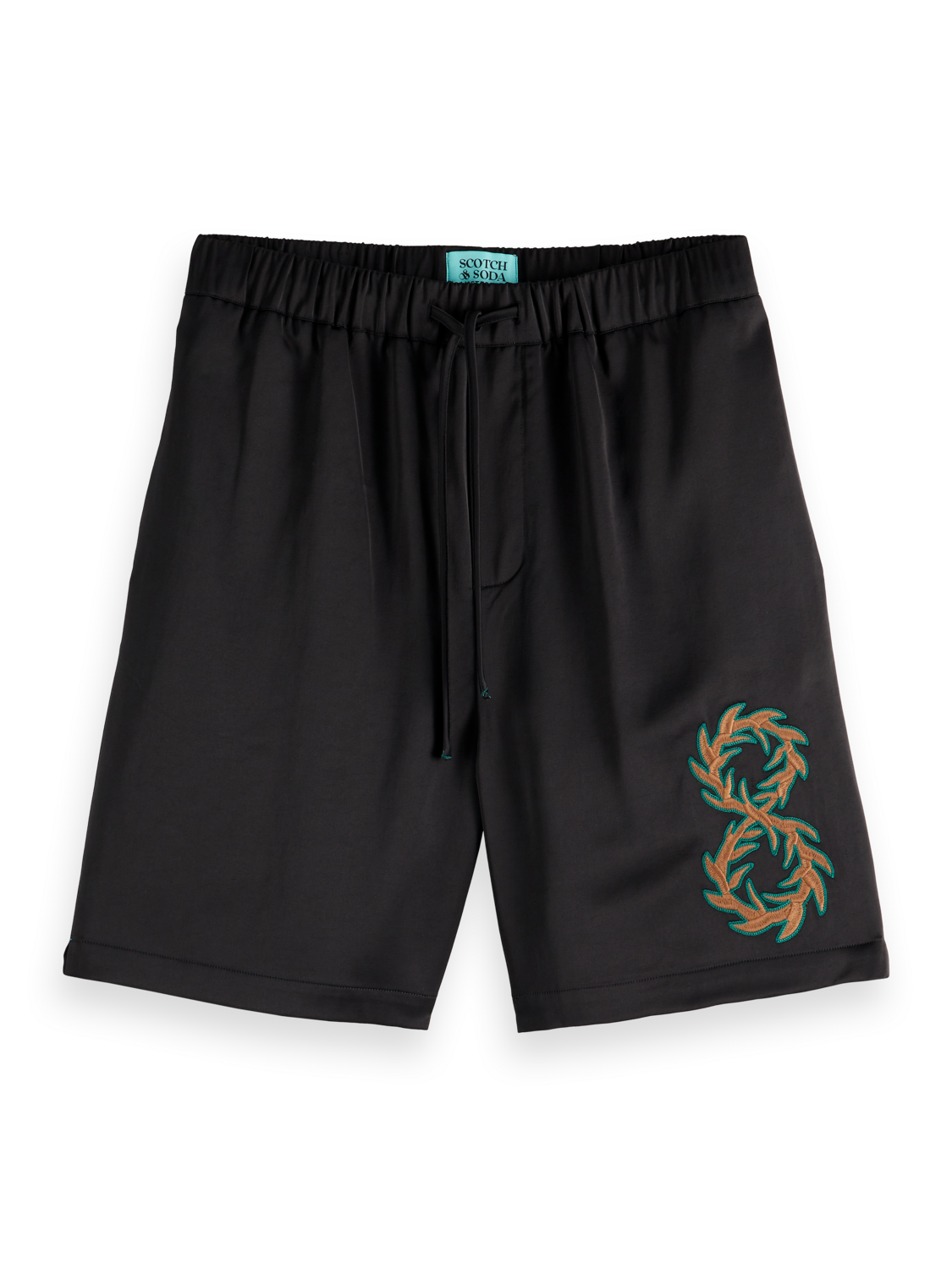 Scotch & Soda x Joe Jonas Embroidered Sateen Bermuda Short