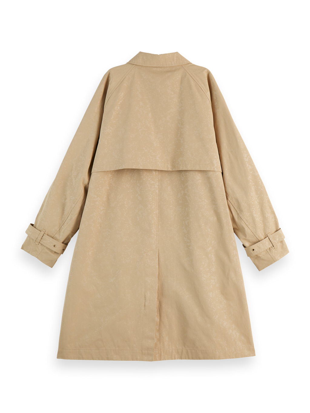 Floral Embossed Cotton Blend Car Coat