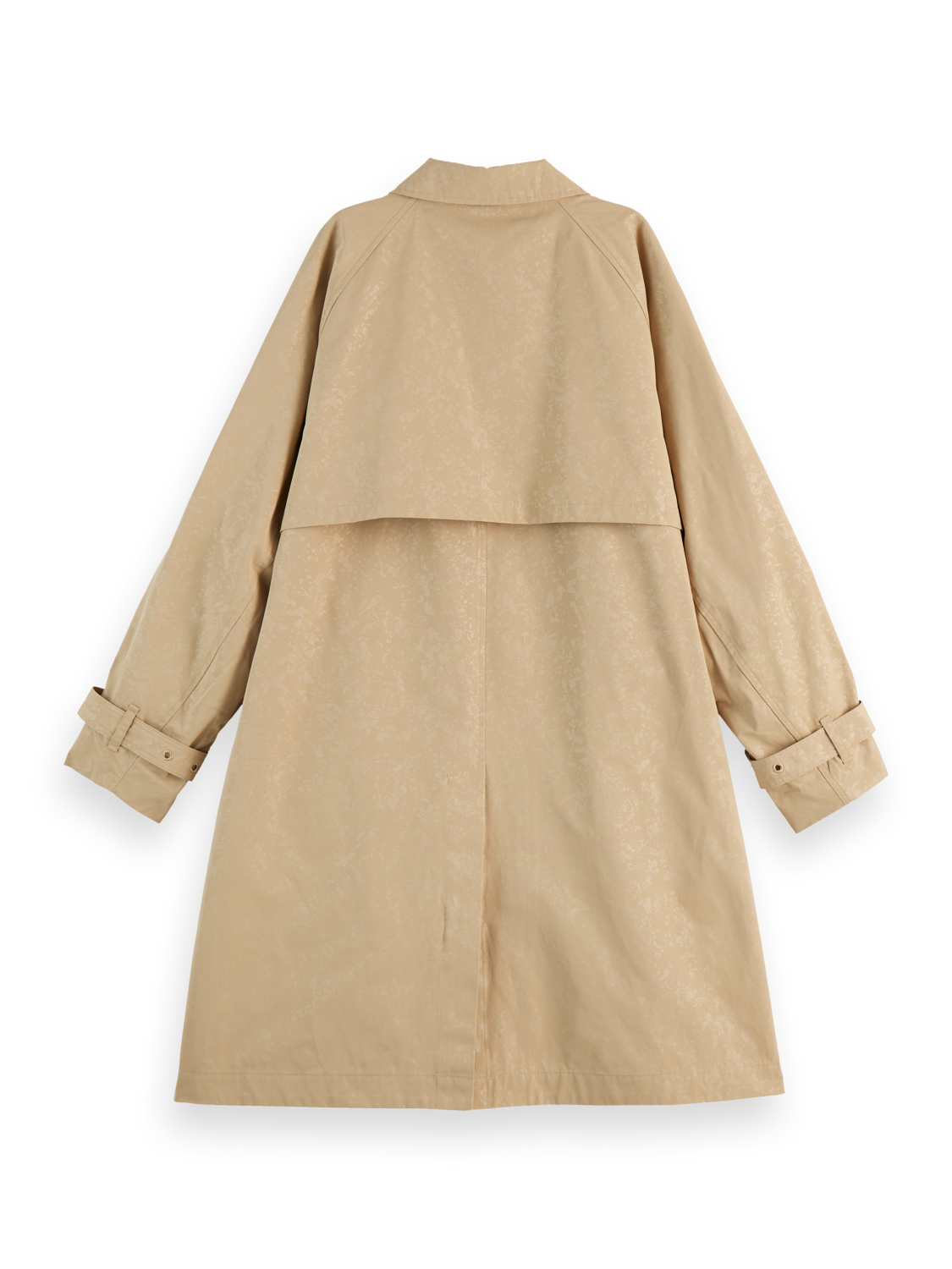 Floral Embossed Cotton Blend Car Coat