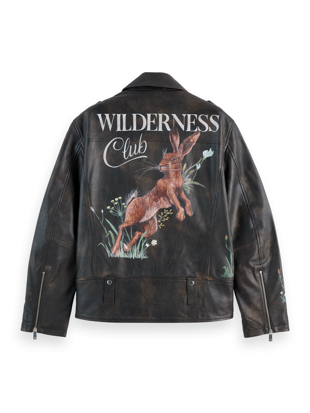 Oversized Graphic Leather Jacket