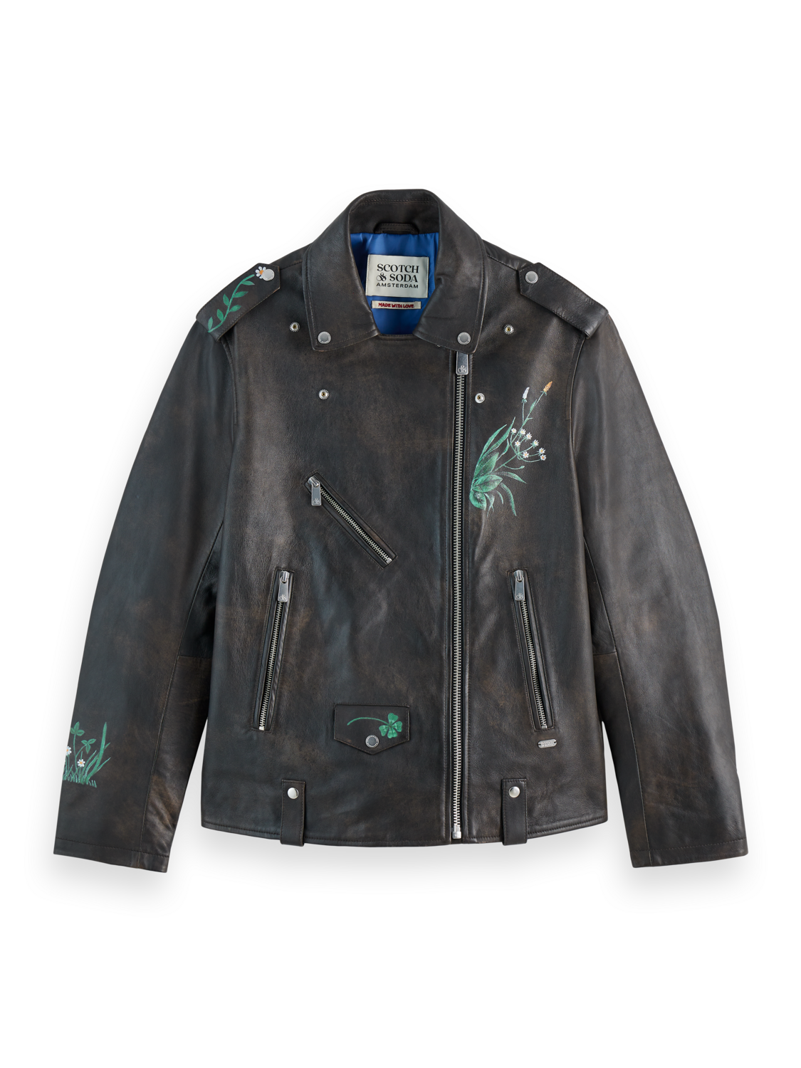 Oversized Graphic Leather Jacket