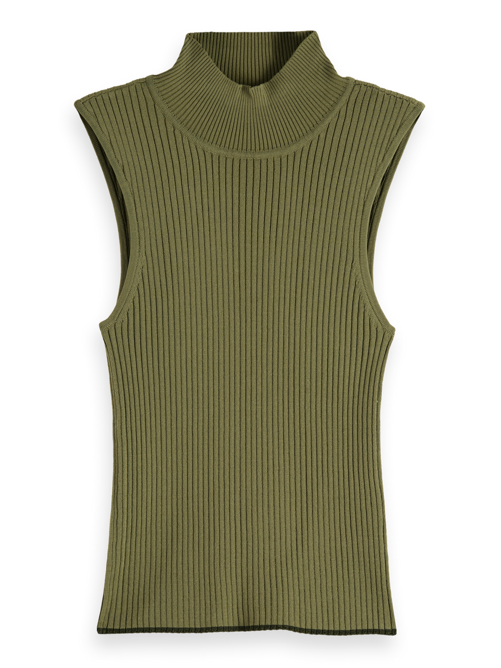 Ribbed Knit Turtleneck Tank