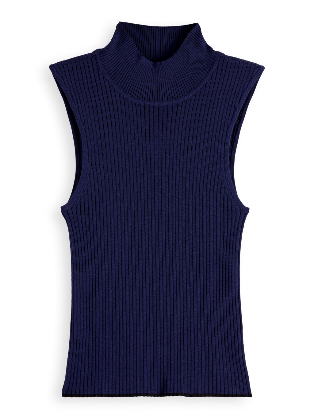 Ribbed Knit Turtleneck Tank