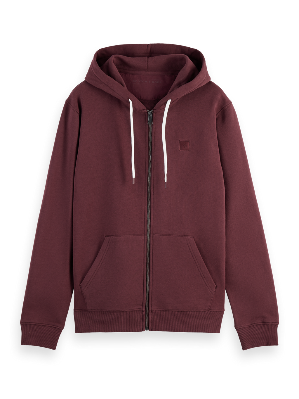 & Logo Badge Zip Up Hoodie