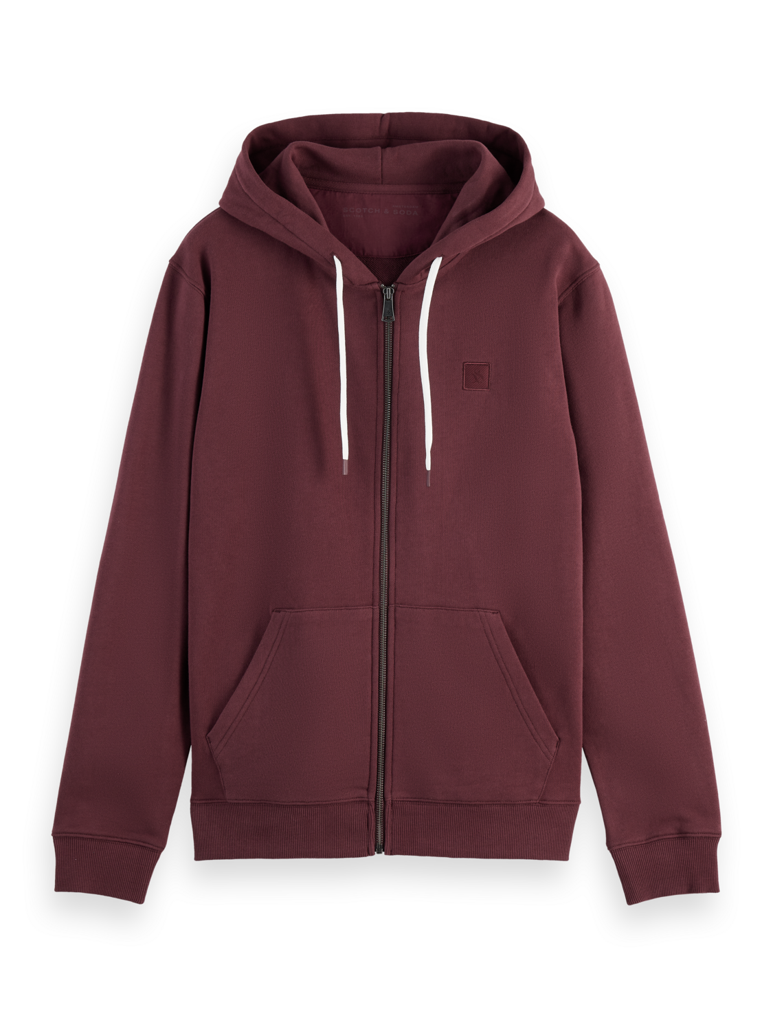 & Logo Badge Zip Up Hoodie