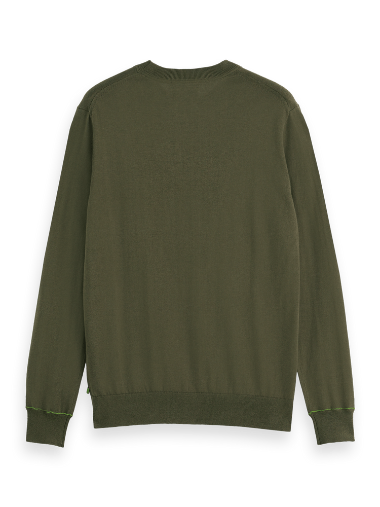 Linen-Blend Regular Fit Crewneck Pullover