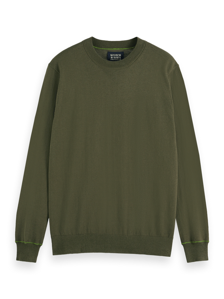 Linen-Blend Regular Fit Crewneck Pullover