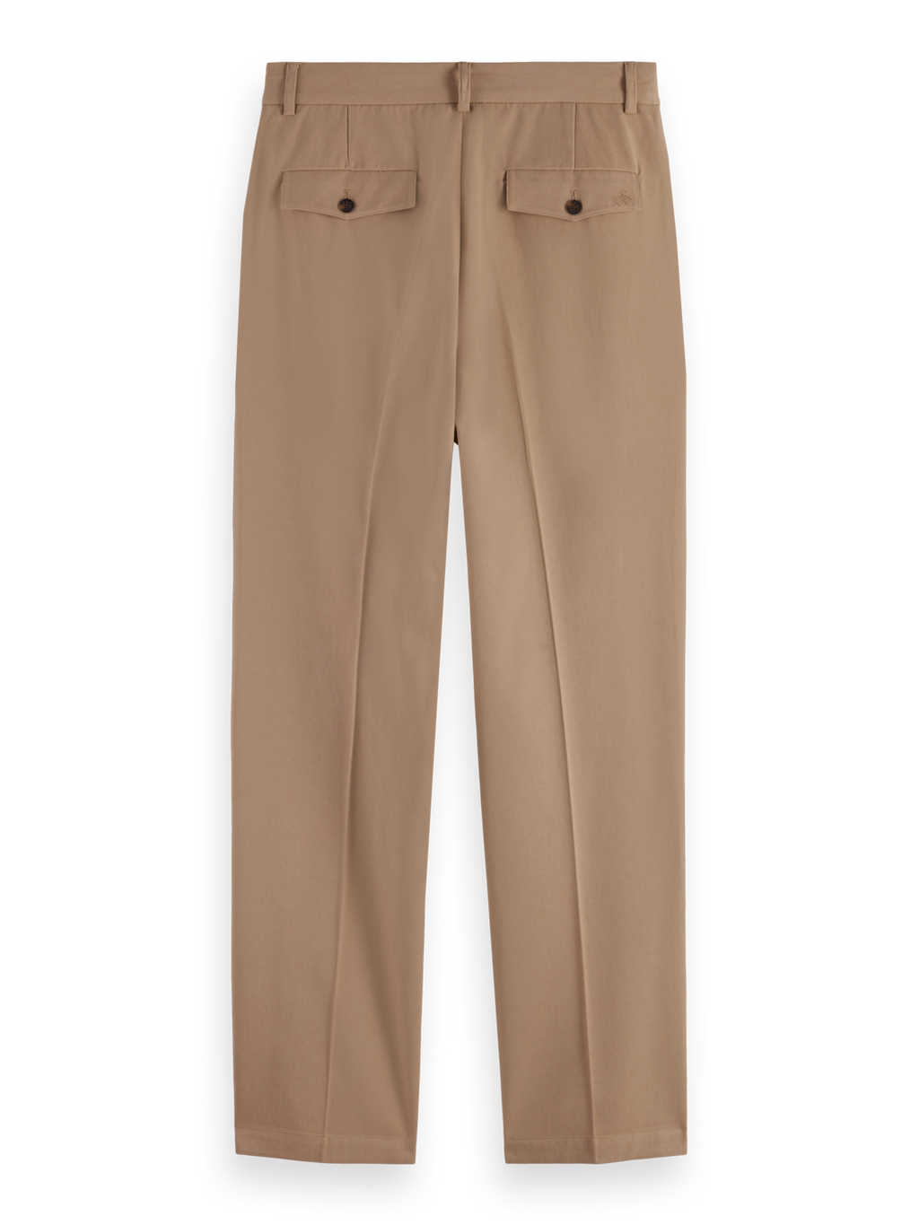 Pleated Cotton/Lyocell Twill Relaxed Straight Fit Chino