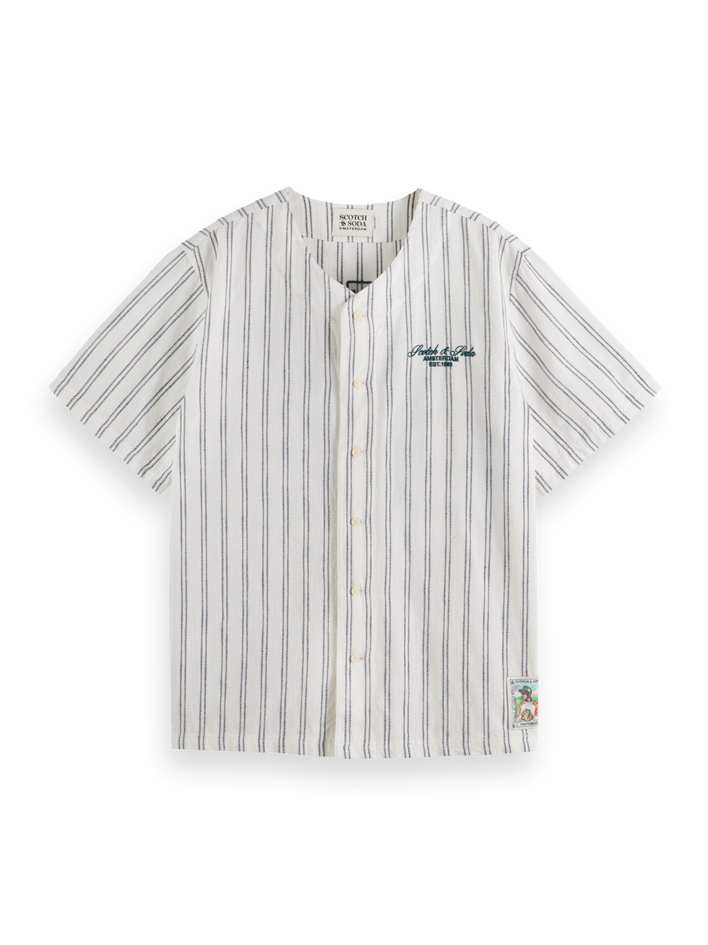 Relaxed-Fit Baseball Short Sleeve Shirt