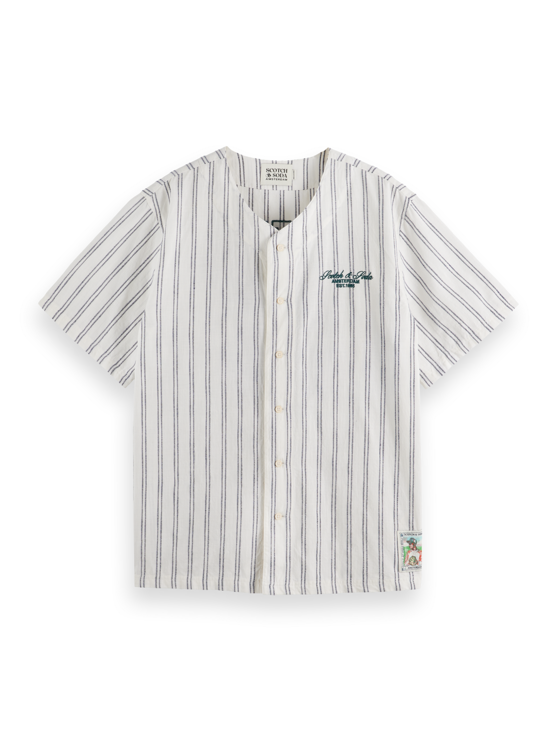 Relaxed-Fit Baseball Short Sleeve Shirt