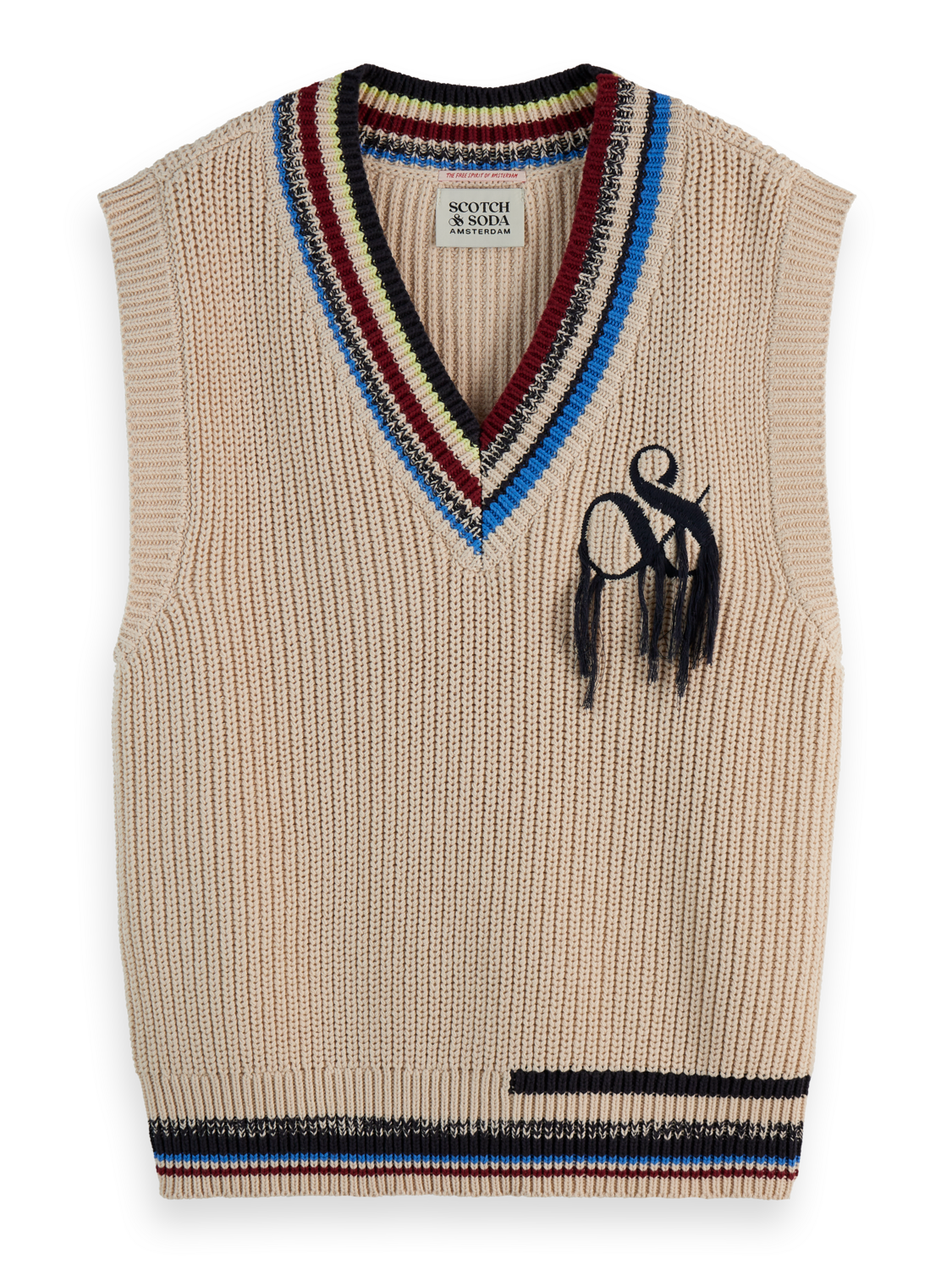 & Logo V-Neck Knit Vest