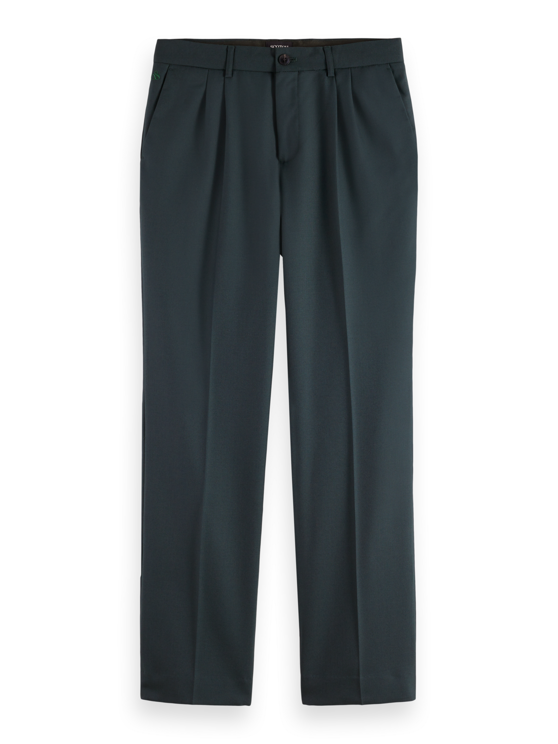 Relaxed Straight Fit Pleated Tailored Chino