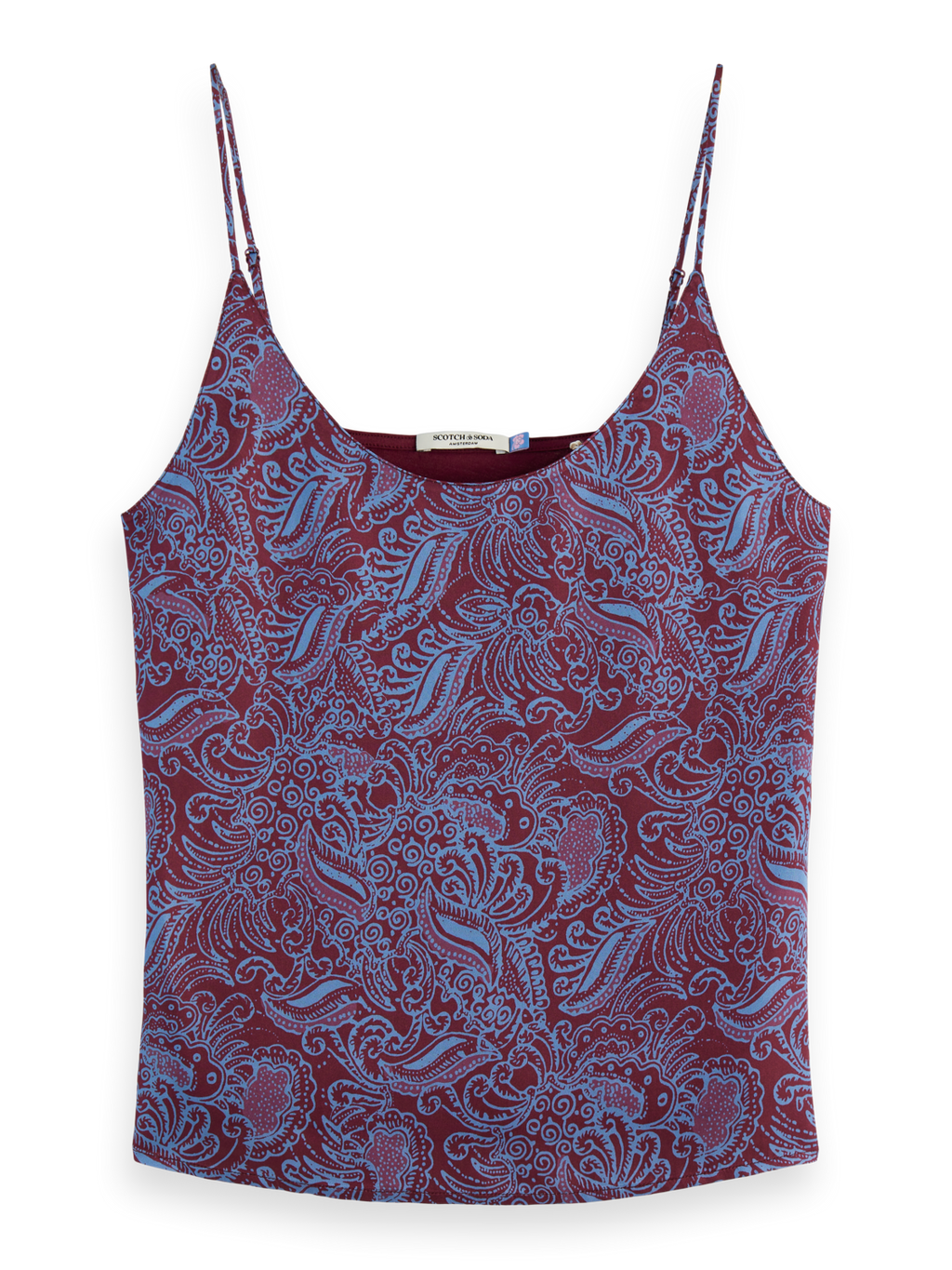 Paisley Jersey Woven Tank Top