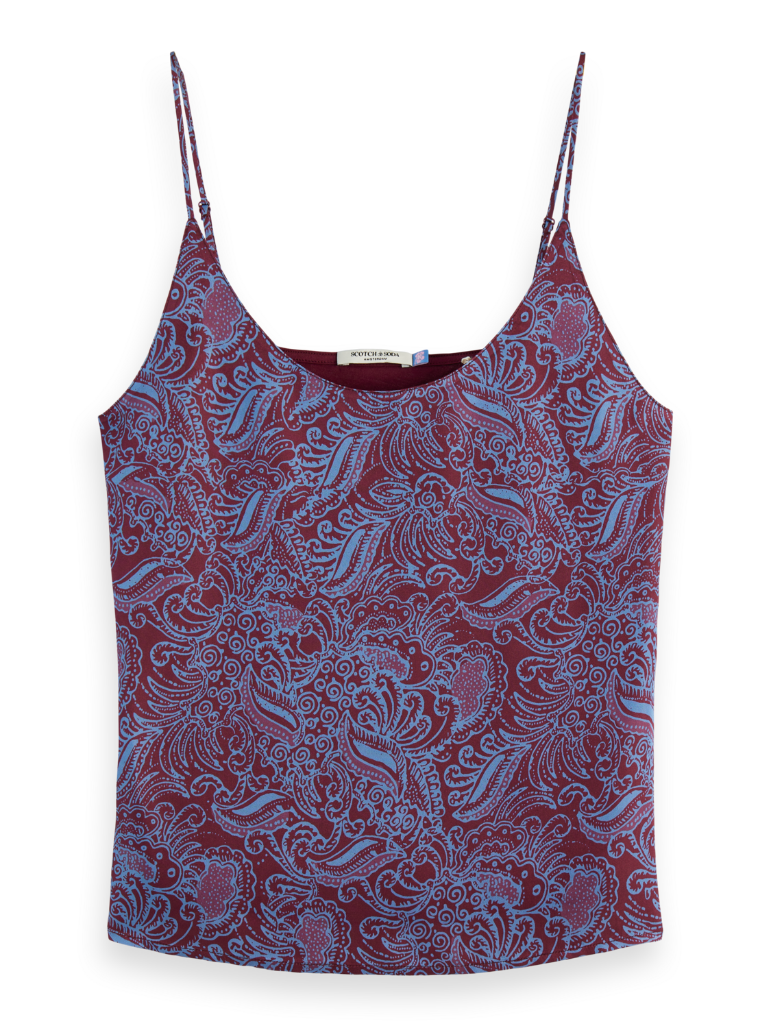 Paisley Jersey Woven Tank Top