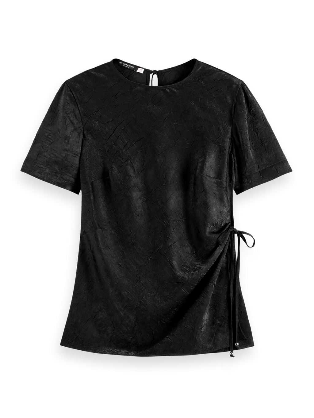 Crushed Satin Wrap Top