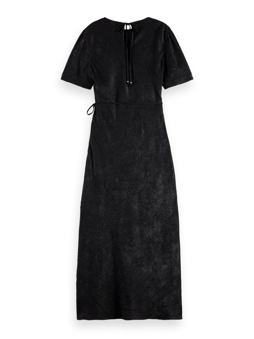 Midi Crushed Satin Wrap Dress