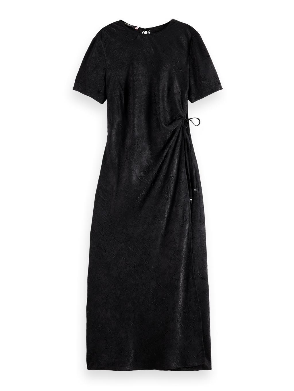 Midi Crushed Satin Wrap Dress