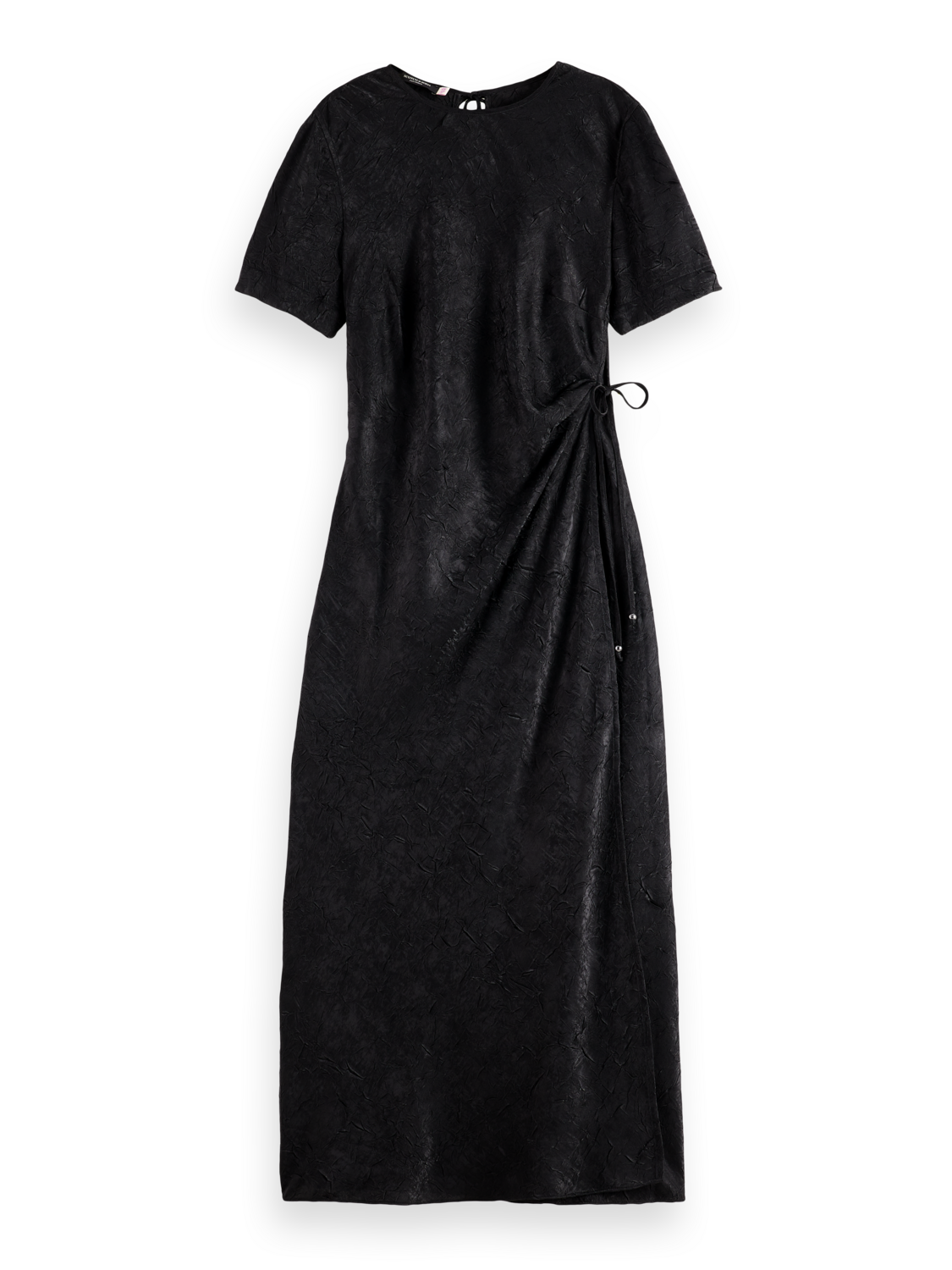 Midi Crushed Satin Wrap Dress