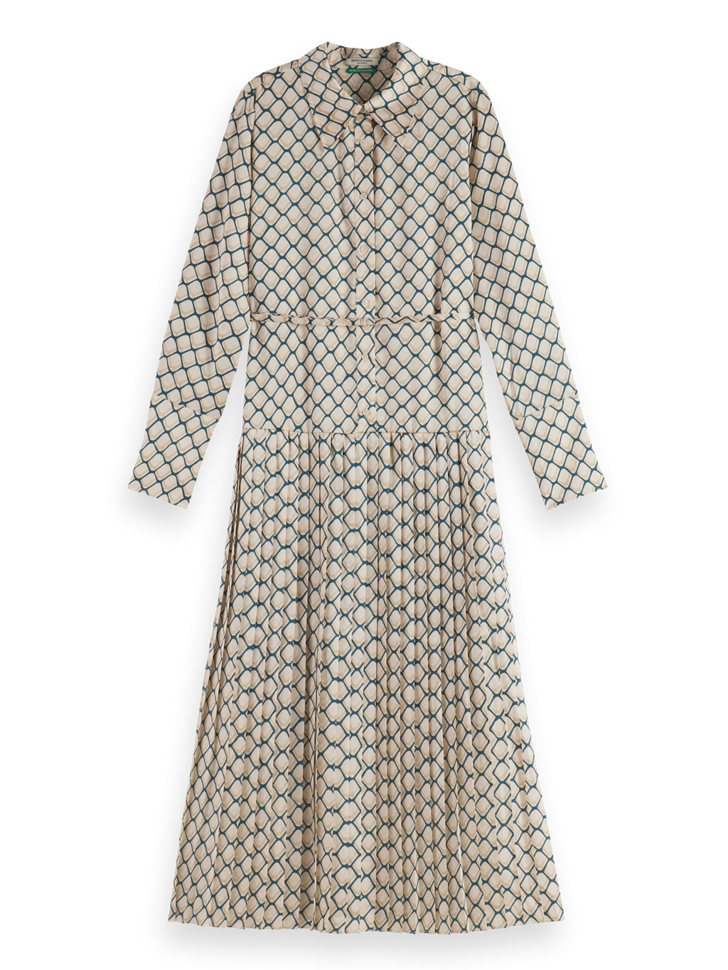 Pleated Printed Maxi Dress