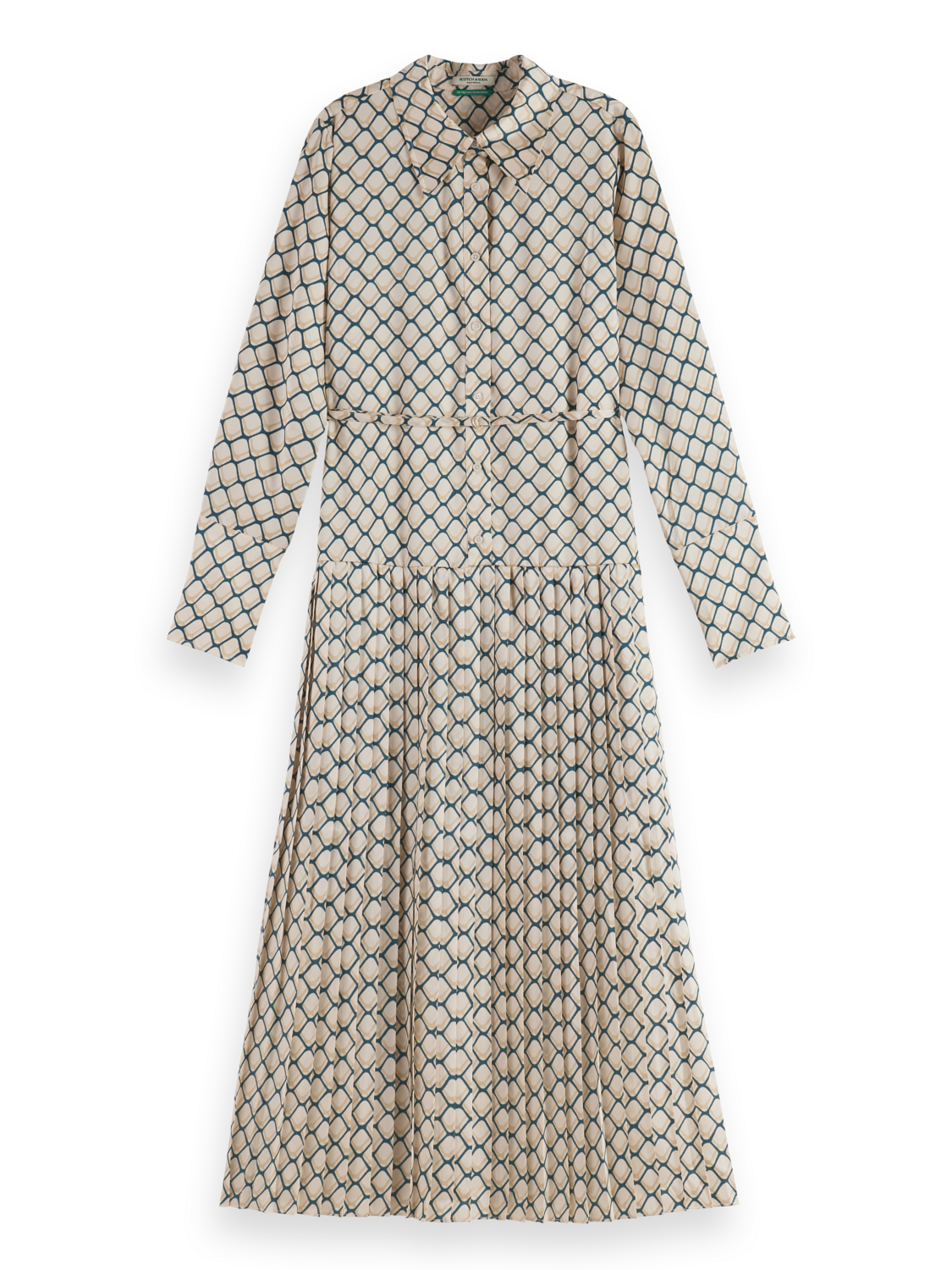 Pleated Printed Maxi Dress