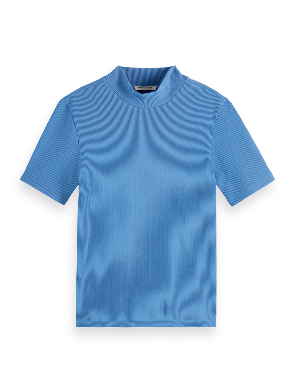 Mock Neck Rib T-Shirt