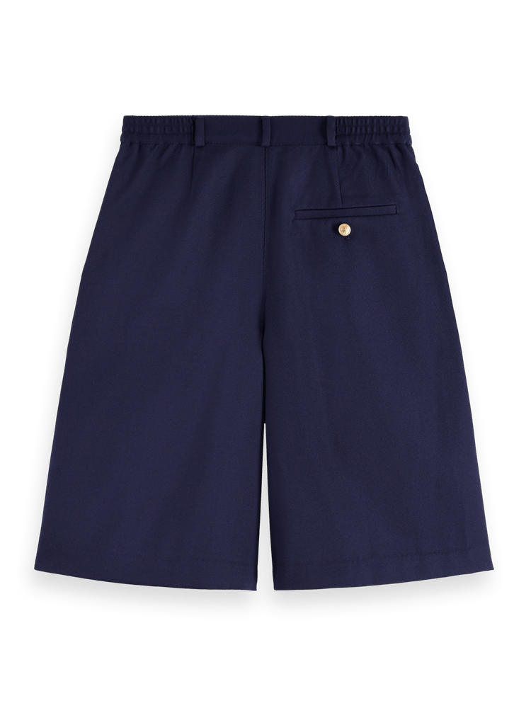 Gabardine Twill Pleated Short