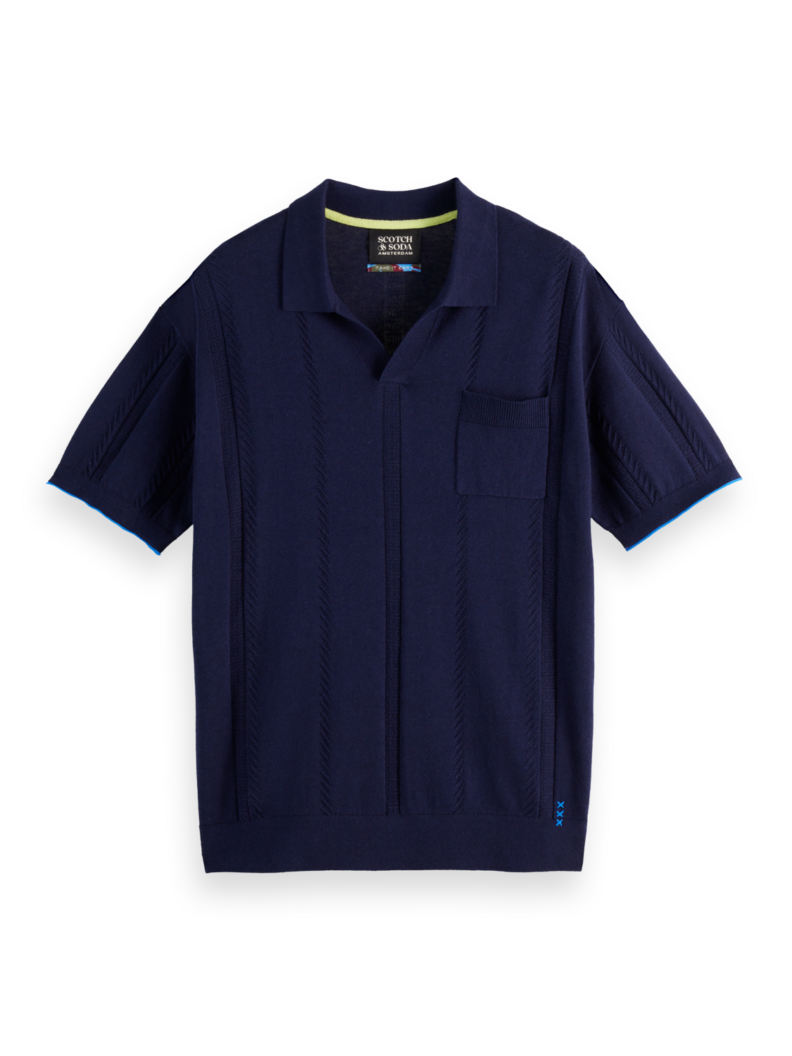 V-Neck Relaxed Fit Knit Polo