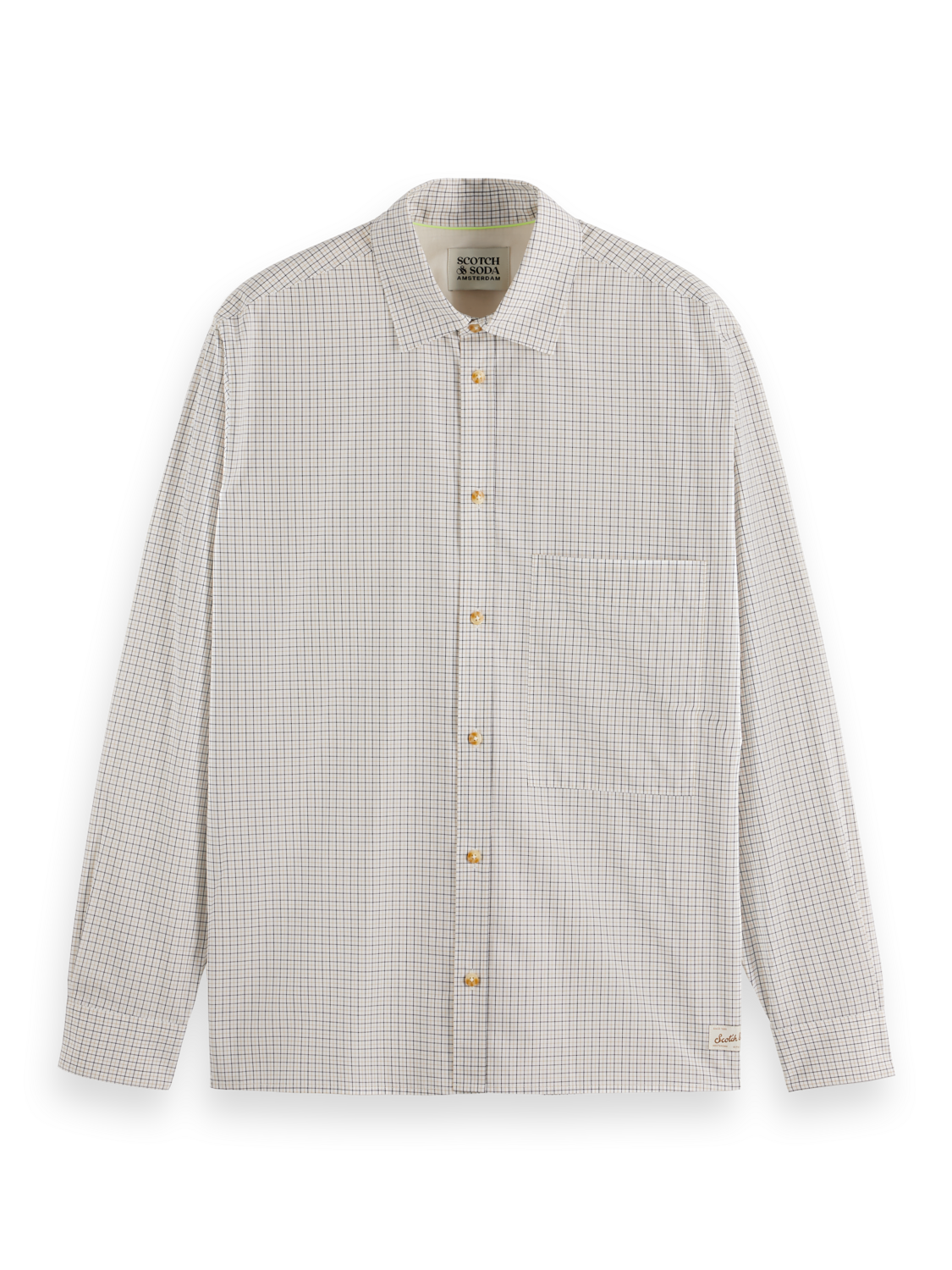 Relaxed Fit Yarn-Dyed Micro-Check Shirt – Scotch & Soda Relaxed Fit Yarn-Dyed Micro-Check Shirt – Scotch & Soda