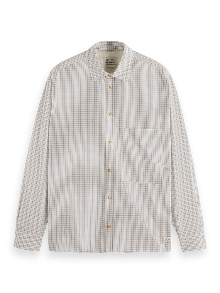 Relaxed Fit Yarn-Dyed Micro-Check Shirt