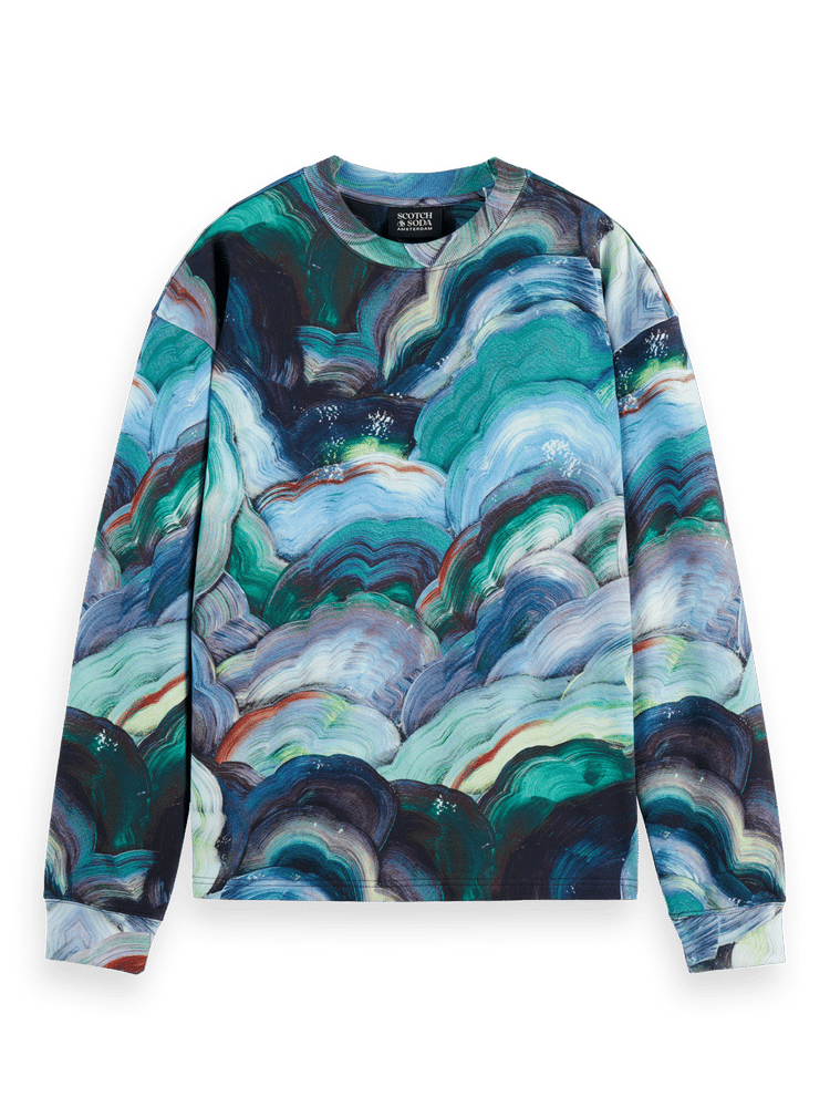 Loose Fit Abstract Print Sweatshirt