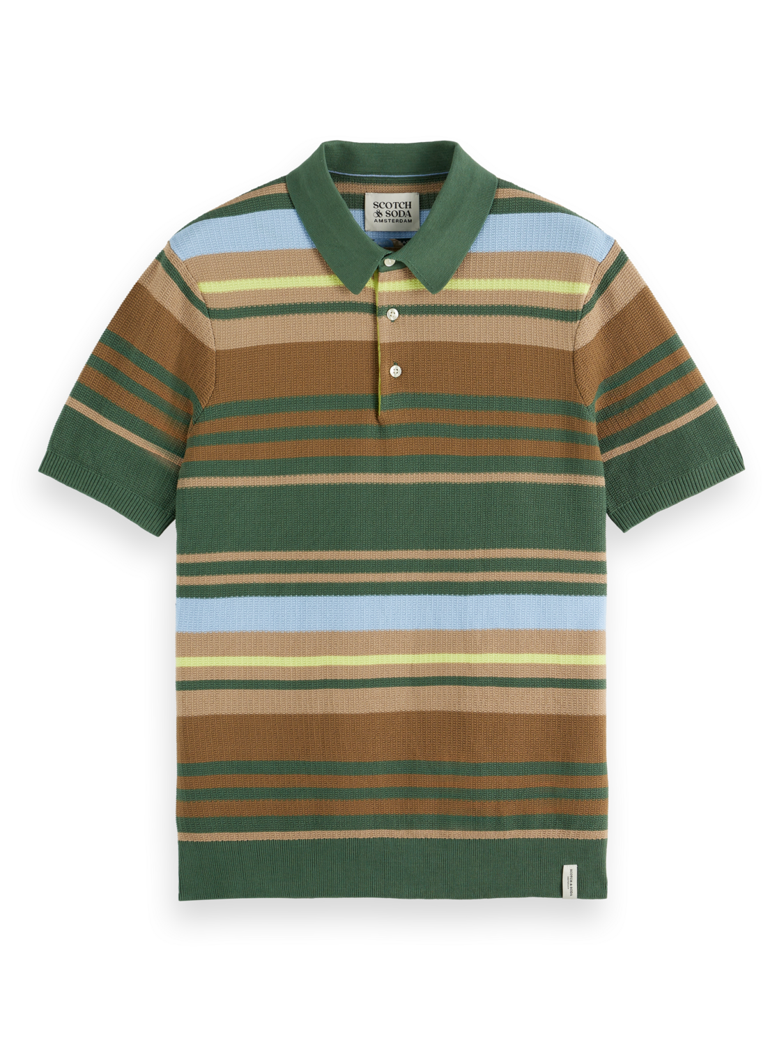 Structured Knit Striped Polo