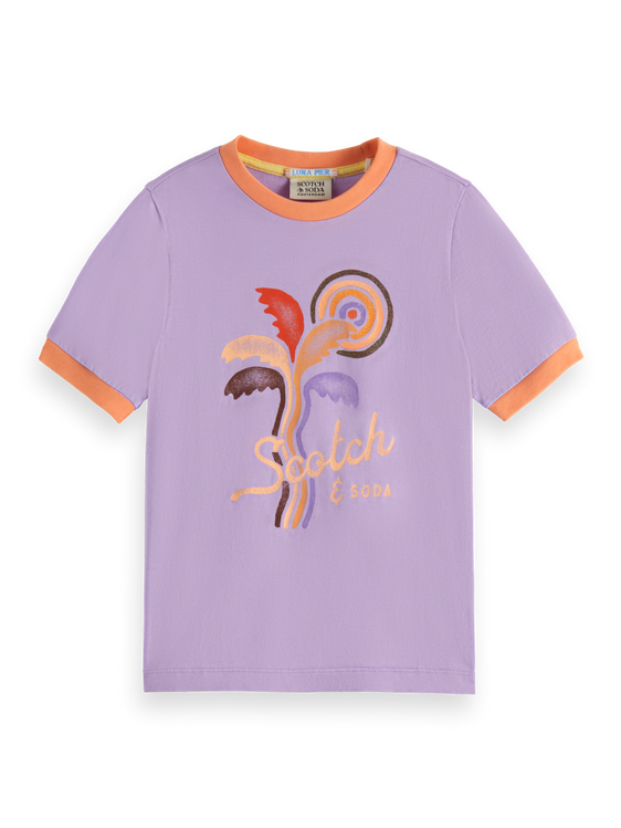 Girls' Regular-Fit Printed Ringer T-Shirt