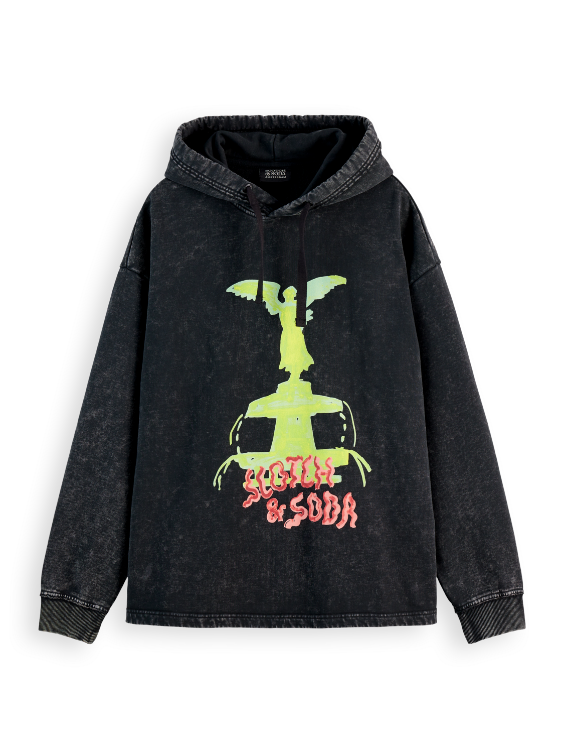 Washed Artwork Loose Fit Hoodie